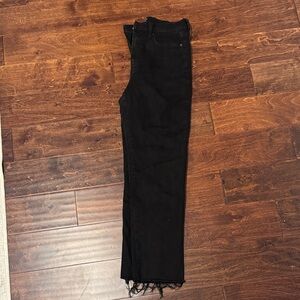 Jcrew Stove Pipe Black Frayed Hem Jeans